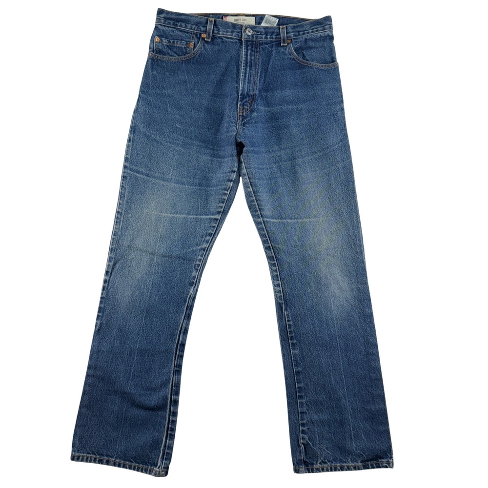 VTG Y2K Levi's 34x32 517 Jeans Boot Cut Cotton Denim Medium Wash Blue Distressed